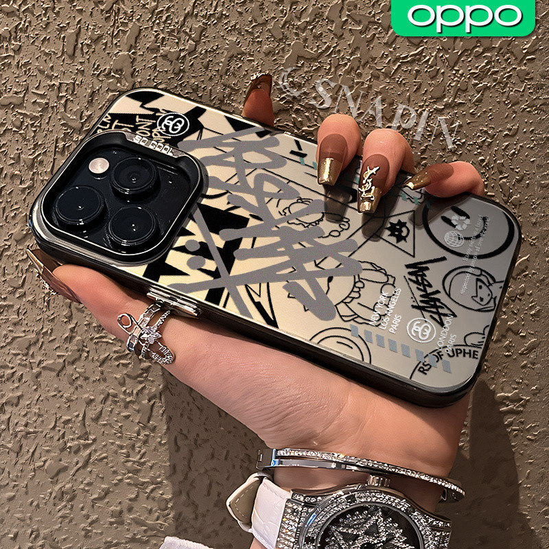 Keren Trend Glossy Hologram Case untuk OPPO A18 A16 A3x A3s A15 A60 A5S A17 A54 A57 A53 A12 A31 A1K 