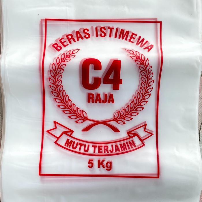 Plastik untuk packing Beras 5 kg C4 Raja (isi 100 lembar) Plastik 5Kg - C4 Merah 5 KG