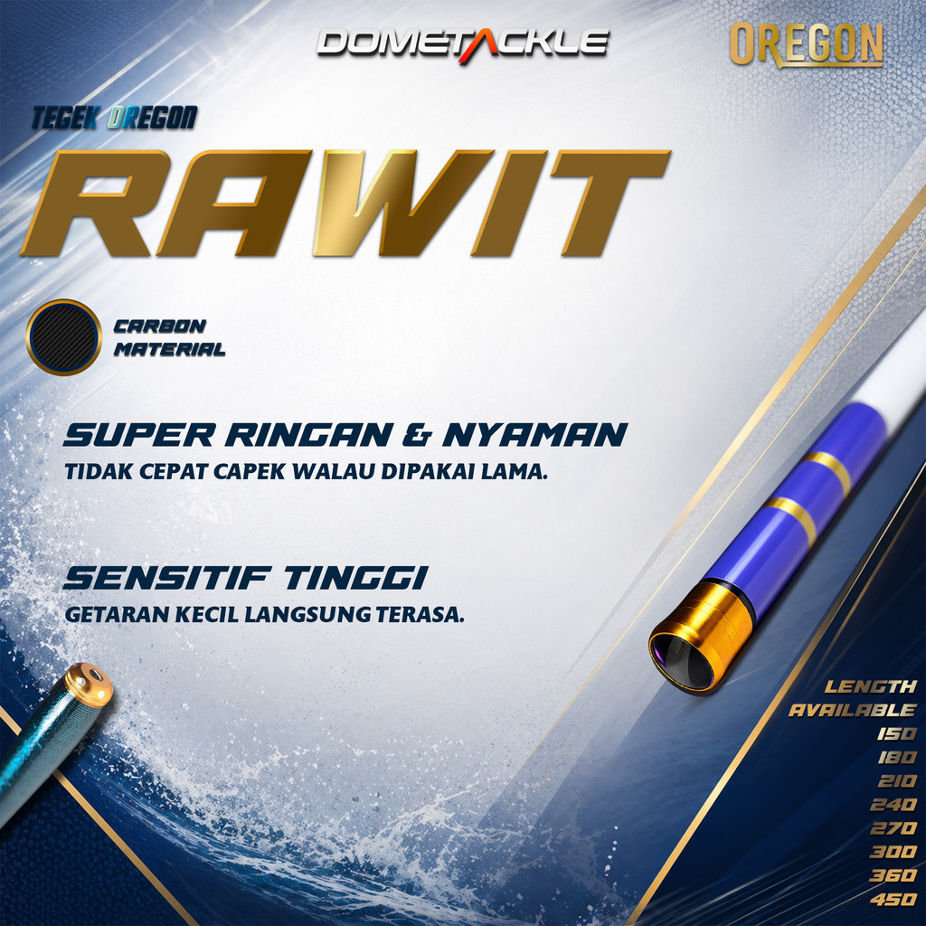 Joran Tegek Oregon Rawit 150 180 210 240 270 300 360 450 cm Ruas Pendek Carbon Kaku Ringan Harian Ko