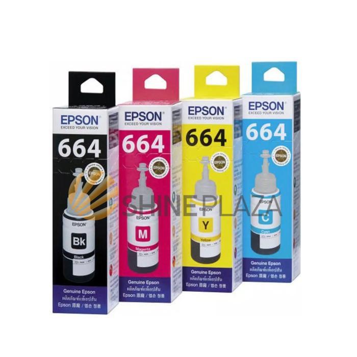 Murah MeriahTinta Epson 664 100% Original Cyan Magenta Yellow Black L-Series Printer L100 L110 L120 