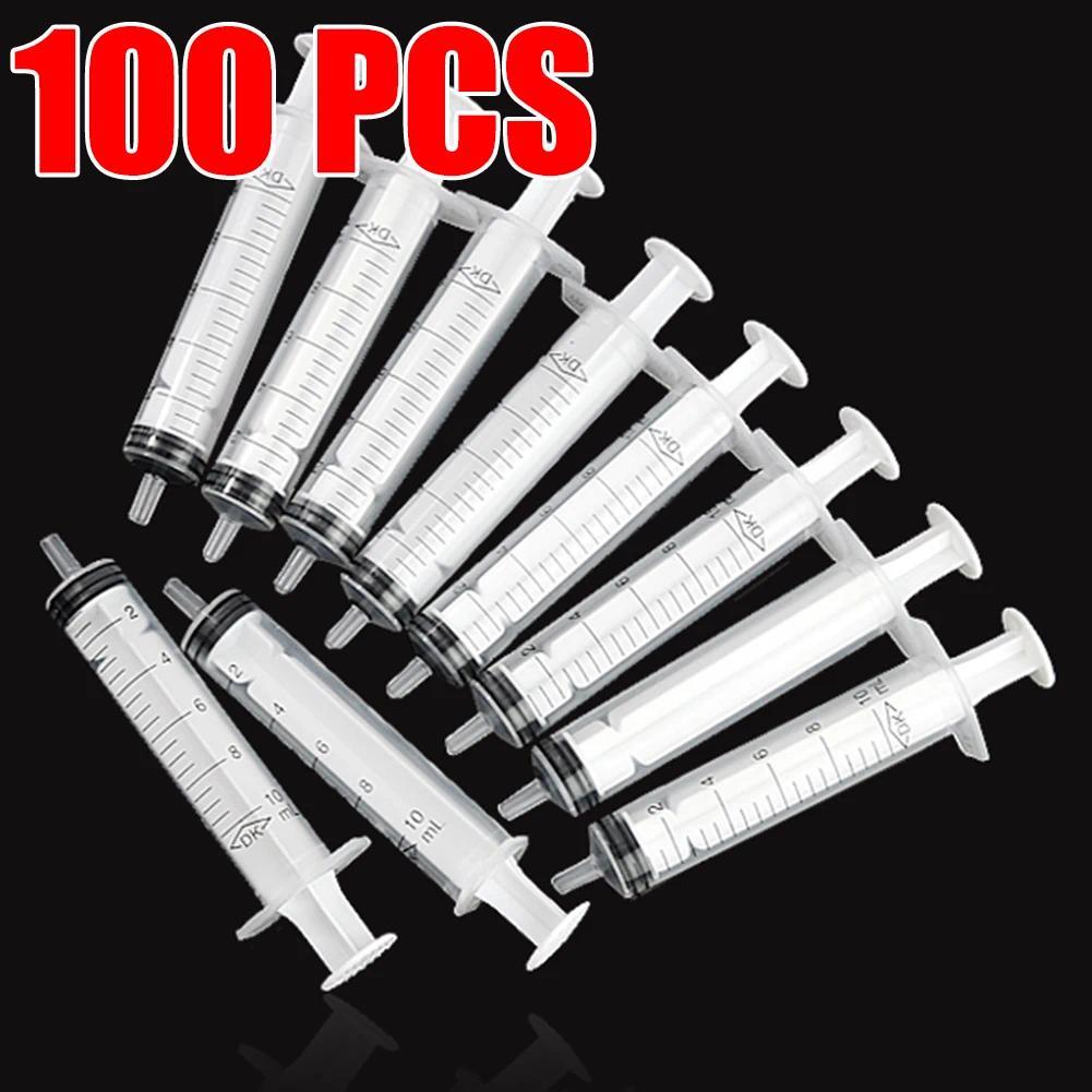 New 100pcs 10ml Plastic sposable Injector Syringe For Refilling Measuring Nutrient For Feeng For Mix