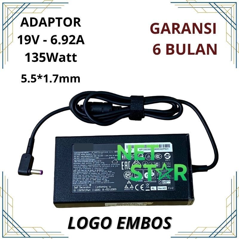 Adaptor Charger ACER NITRO 5 RYZEN 7 AN515-44 AN515-52 AN515-54 AN515 135W -NSTAR