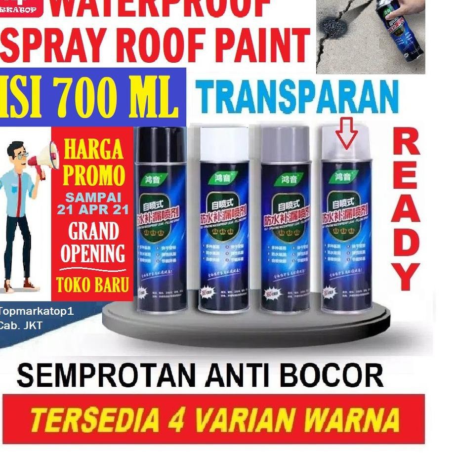 Mega Sale~  Lem Semprot Cair Anti Bocor Tembok Pipa Atap Rumah Spray Waterproof Ok - Hitam