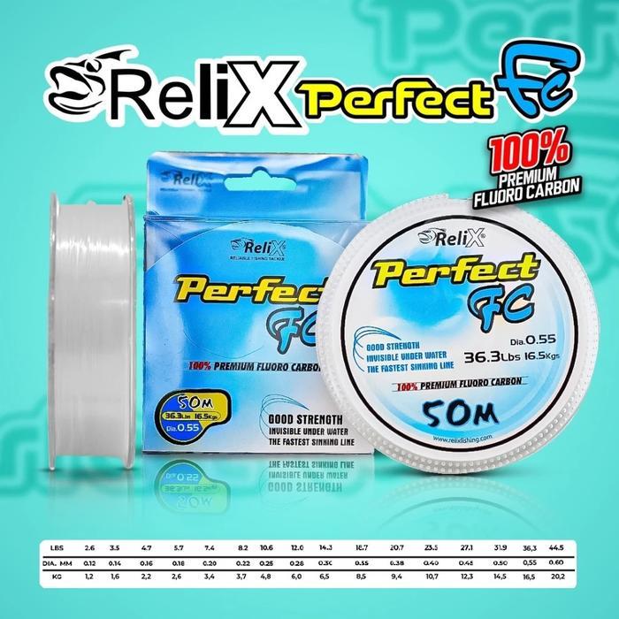 PROMO  SENAR PANCING RELIX PERFECT 50 M FLUOROCARBON - 0.12/2.6lbs