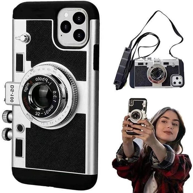 Casing Ponsel Kamera Retro Emily In Paris untuk iPhone 14 Plus 14 Pro Max 14Plus 14Pro Max, Penutup 