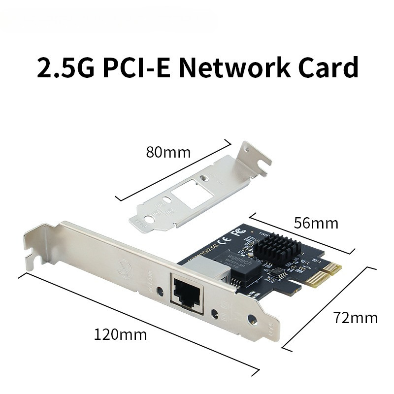 2.5G PCI-E to RJ45 Network Card RTL8125B Gigabit LAN Ethernet PCI Express Network Card 10/100/2500Mb
