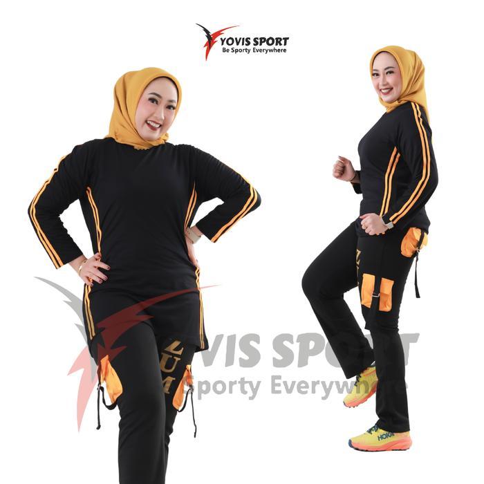 SETELAN  ZUMBA BY YOVIS SPORT - Merah Putih, 5L [Terlaris]