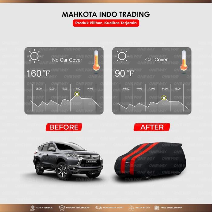 Custom Body Cover Warna / Sarung Mobil / Penutup Mobil Honda Freed - MerahListHitam