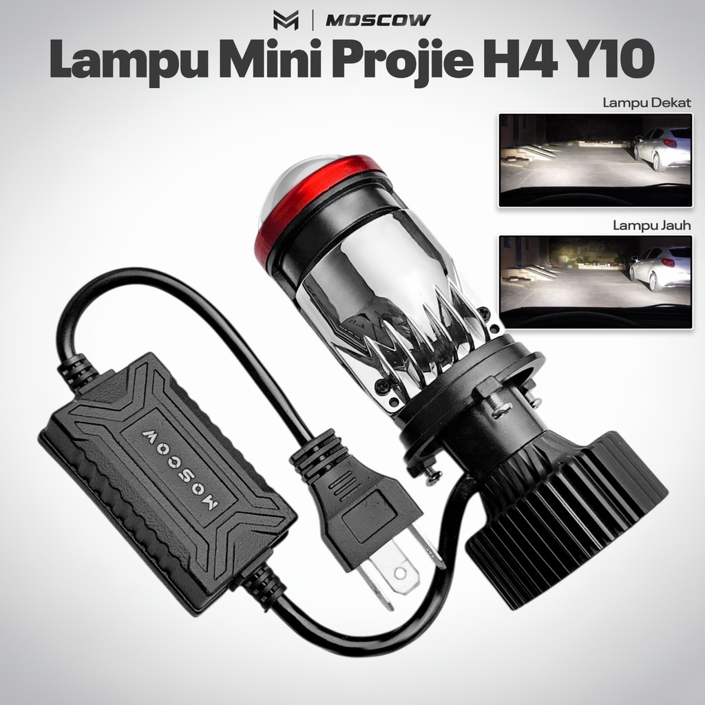LAMPU MINI MODEL Y10 PROJECTOR PROJIE Y10 / LAMPU LED MOBIL MOTOR H4 MINI PROJECTOR PROJIE WARNA SUP