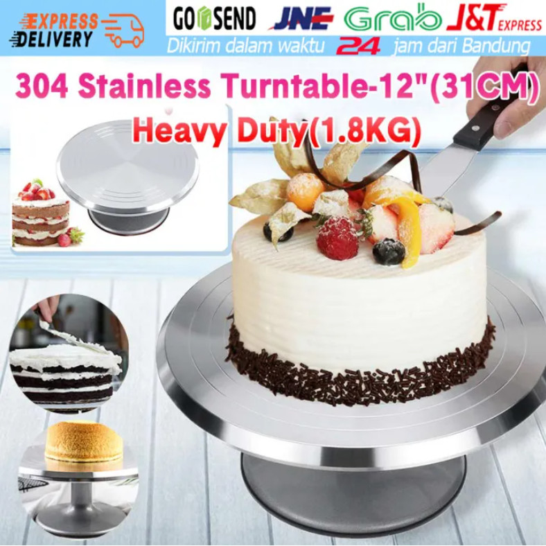 12inch Meja Putar Kue Maspion NAMPAN CAKE penghias kue ulang tahun ultah Aluminium Turning Table Sta