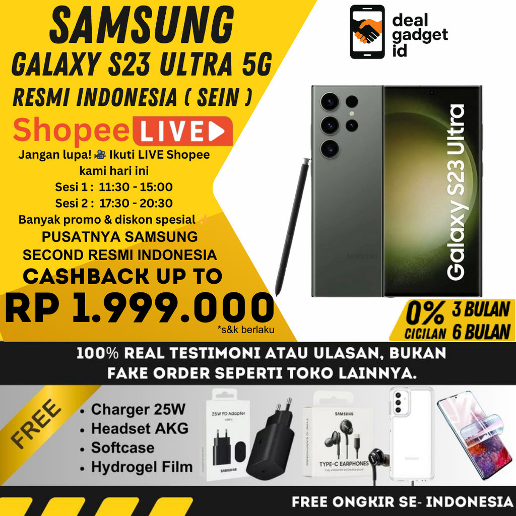 SEIN Samsung Galaxy S23 Ultra & S22 Ultra 5G 12/1TB 512GB 256GB Second Fullset Original