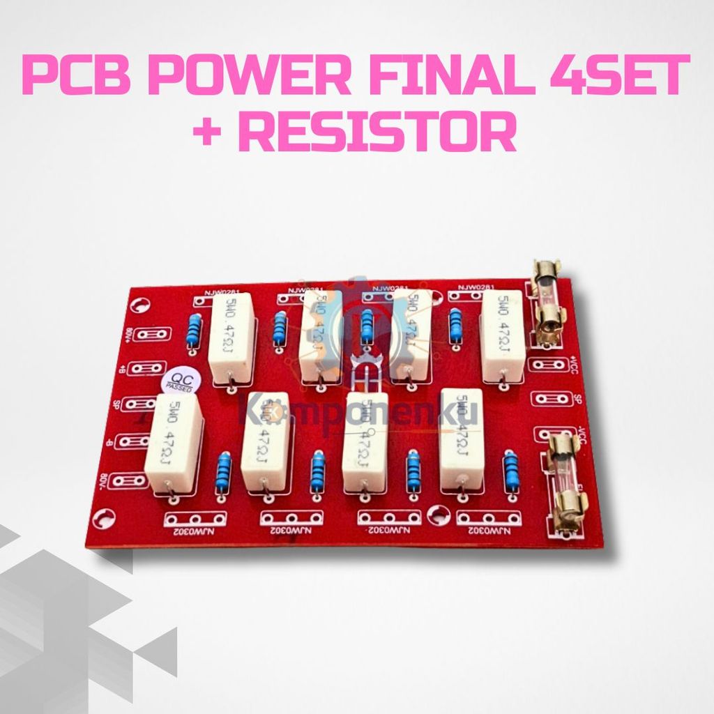 Modul PCB Line Final 4 Set Dengan Resistor Basis Emitor Untuk Rangkaian Power Amplifier
