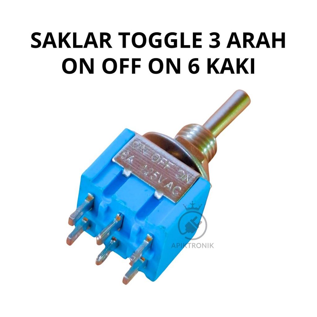 Saklar Toggle 3 Arah ON OFF ON 6 Kaki Sakelar Switch Tuas