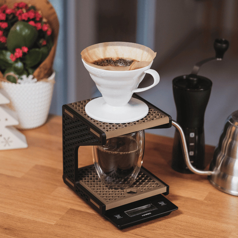 [PREMIUM] Stand Hario V60 Coffee Dripper Bongkar Pasang - Rak Kopi Sliding Assembly Portable - Duduk