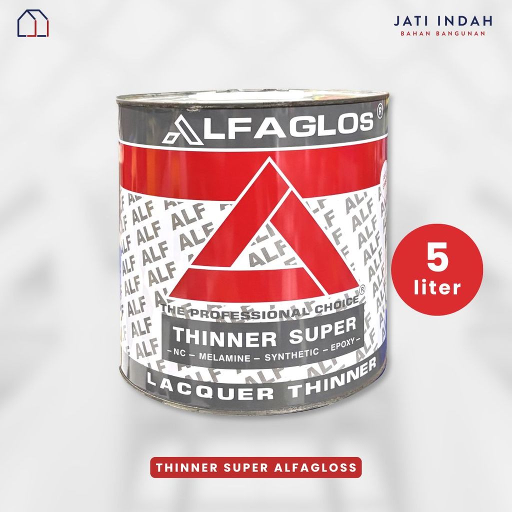 Thinner Super ALFAGLOS 5 Liter | Thiner | Tiner | Tinner Pengencer Cat Minyak