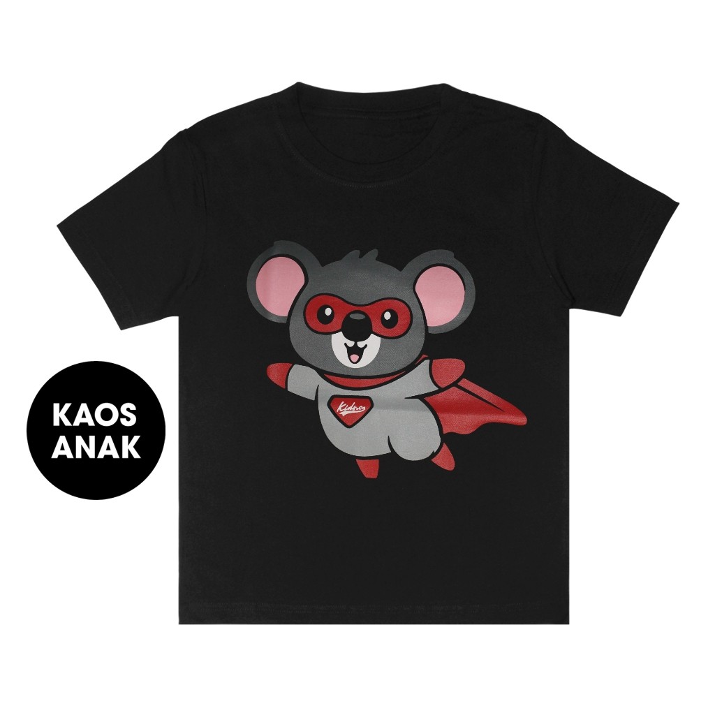 kapas murni Kids&co Kaos Anak Hitam "Koala" 017A