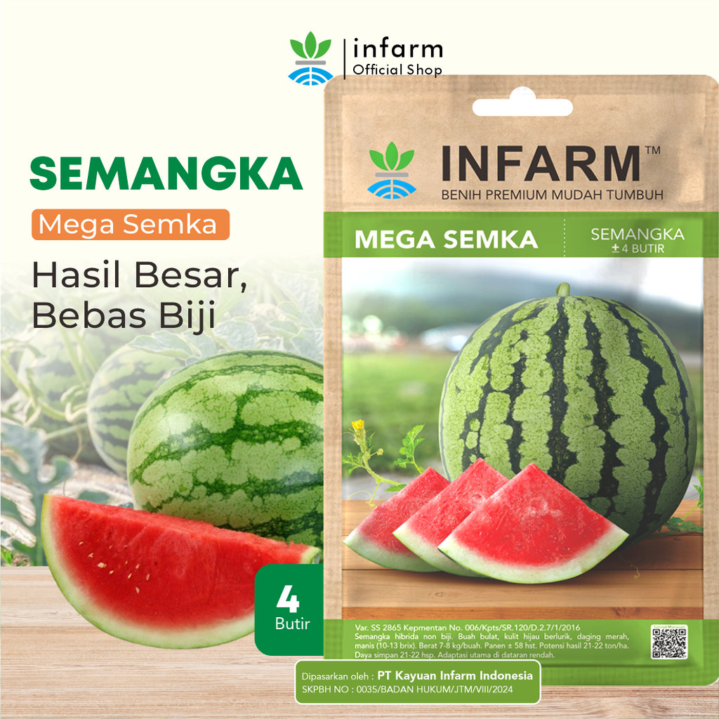 INFARM - Benih Buah Semangka Tanpa Biji, Benih Unggul Buah Semangka Tanpa Biji Mudah Tumbuh Premium