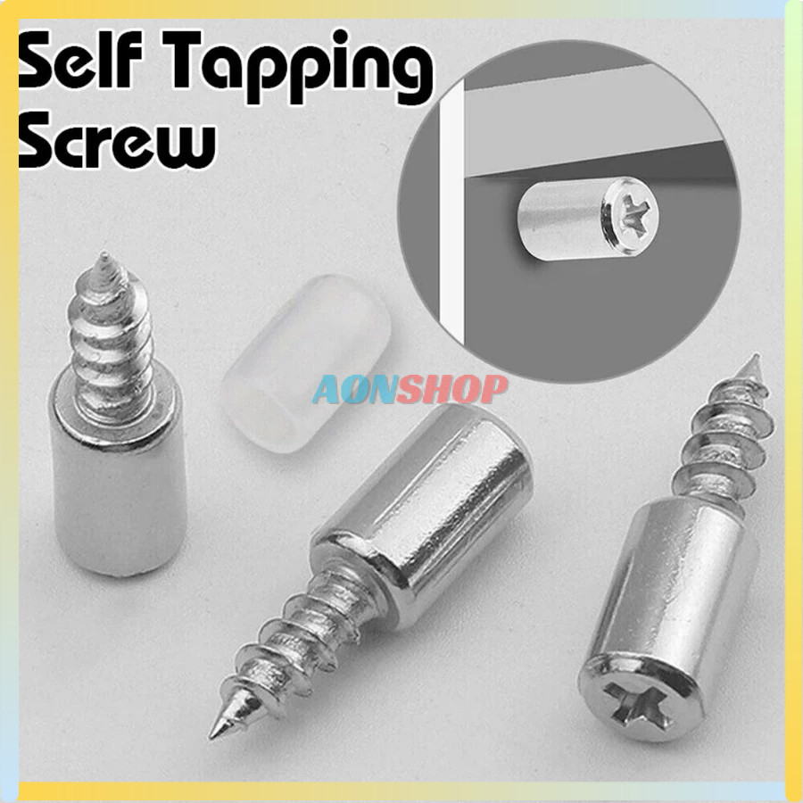Sekrup Ambalan Baut Penyangga Rak Kayu Kaca Triplek Cabinet Screw [as]