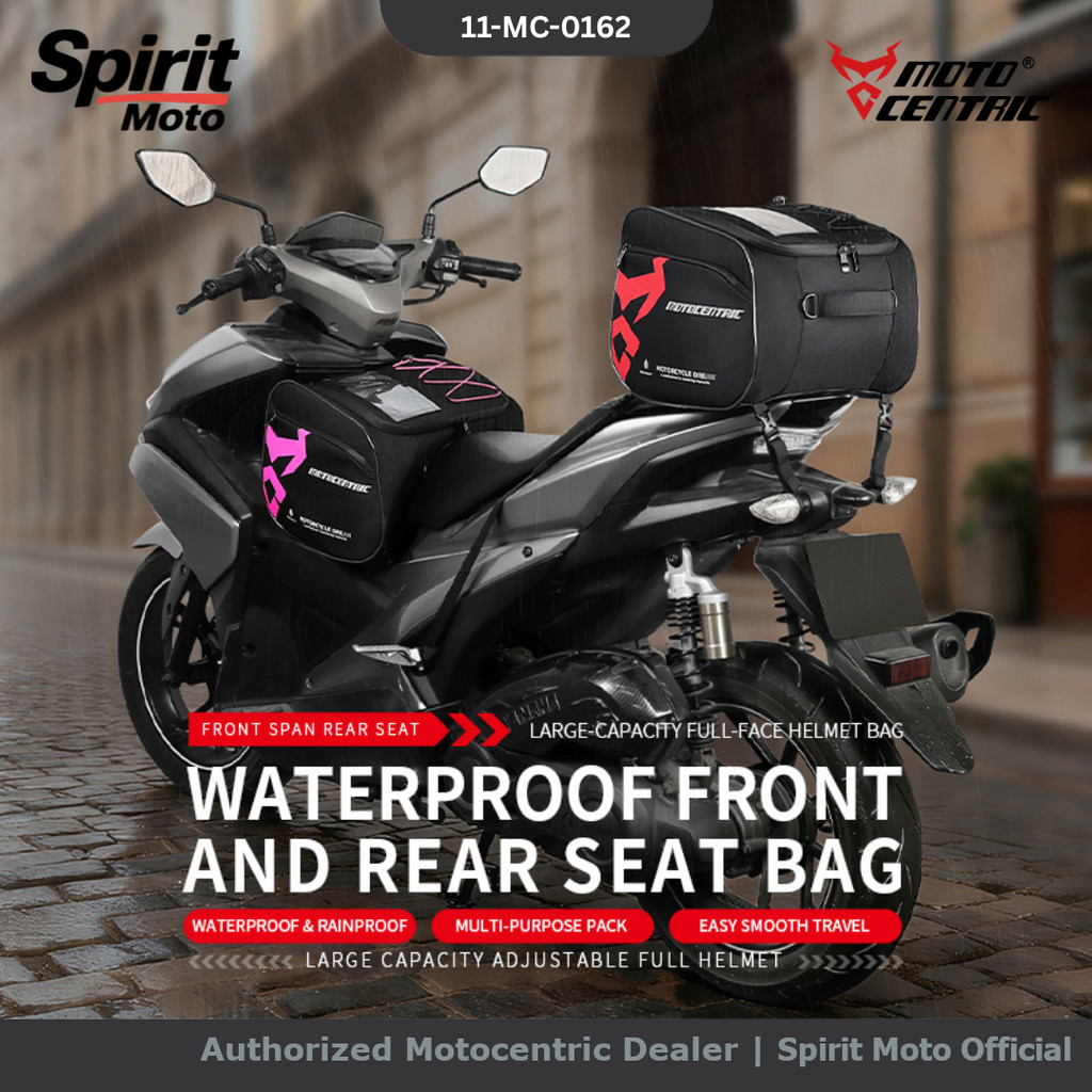 Motocentric Waterproof Dual Purpose Motorcyle Frond & Rear Bag | Tas Motor Touring Multifungsi Depan