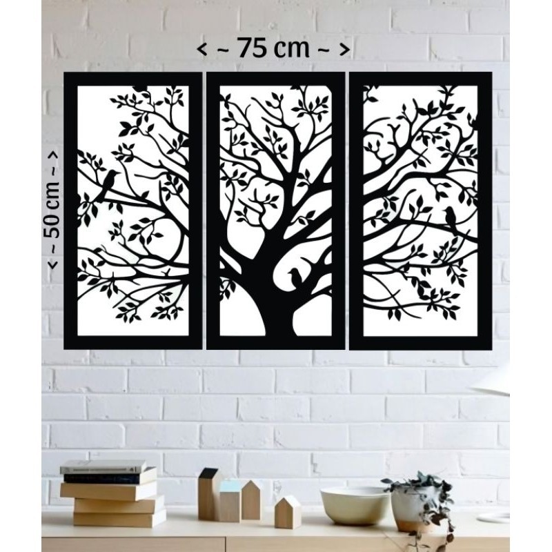 Hiasan Dinding Ukiran Kayu Motif Tumbuhan, Dekorasi dinding kayu model pohon, Hiasan dinding aesthet