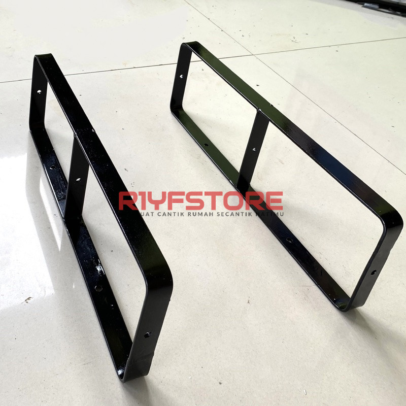 Bracket Penyangga Rak Dinding 3 Ambalan Bahan Plat Baja / Bracket Besi Siku