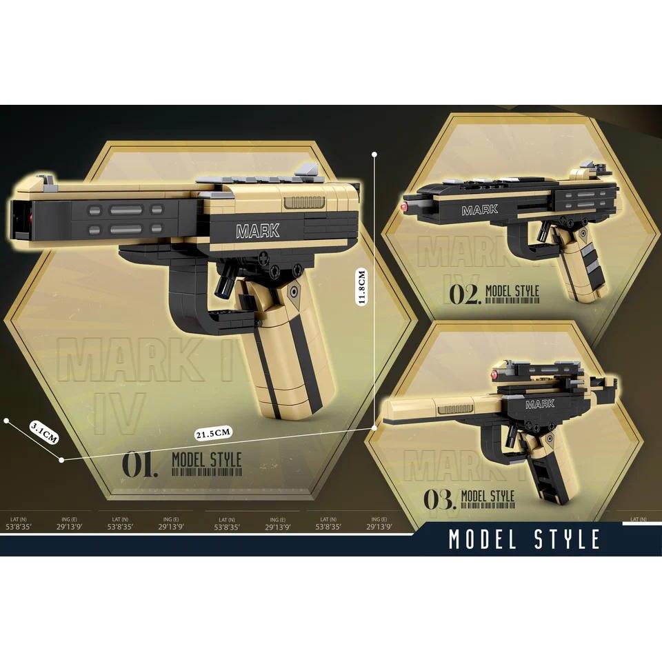 Kar98k Sniper Rifle & Pistol Building Block Gun, Military Weapon Bricks DIY Toy for Boys Christmas G
