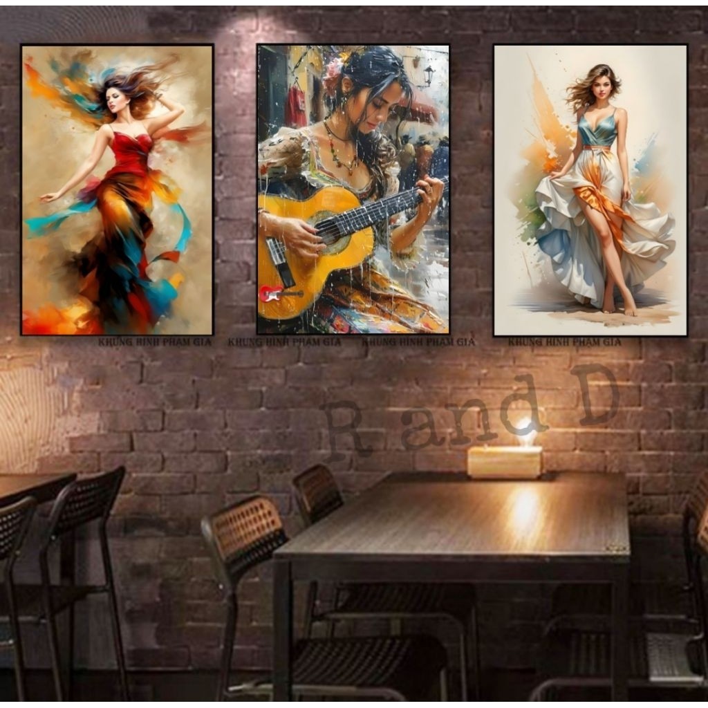 Hiasan dinding poster abstrak ukuran A3 (47x31, Dekorasi dinding aesthetic motif lukisan, Hiasan din