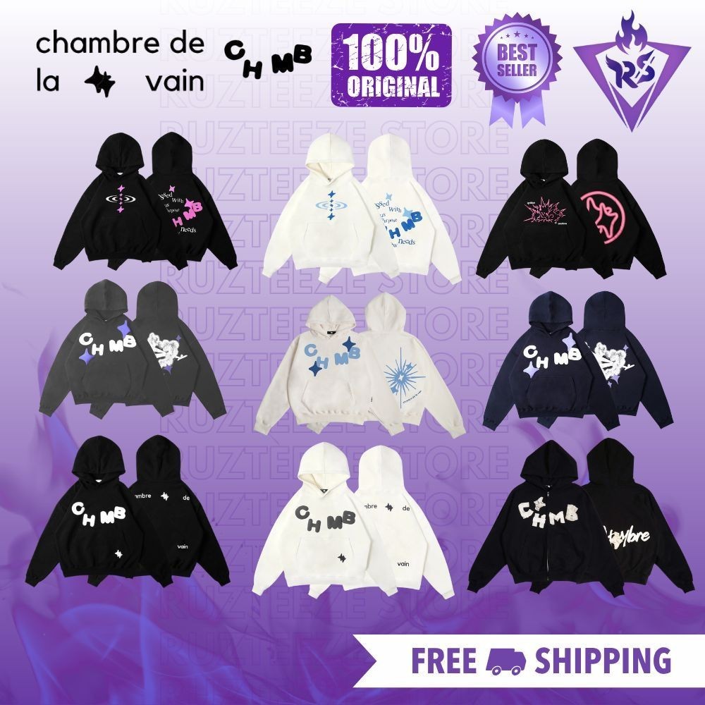 [ORIGINAL 100%] Boxy Hoodie CHAMBRE DE LA VAIN Limited Edition || Zip Hoodie CHMB Original Katun | C