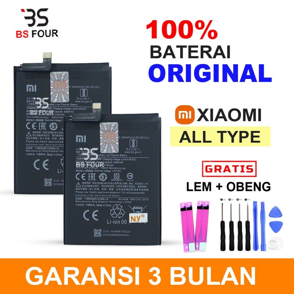 (FREE OBENG+LEM) Baterai Batre Xiomi Redmi Poco X3 Poco X3 Pro Poco X3 NFC Redmi 7 Redmi Note 8 Redm