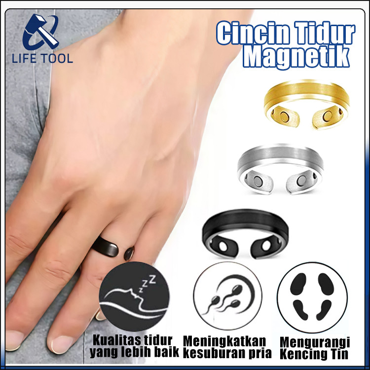Cincin Kesehatan Magnetik Open Ring Terapi Magnetik Pereda Insomnia Pria Wanita
