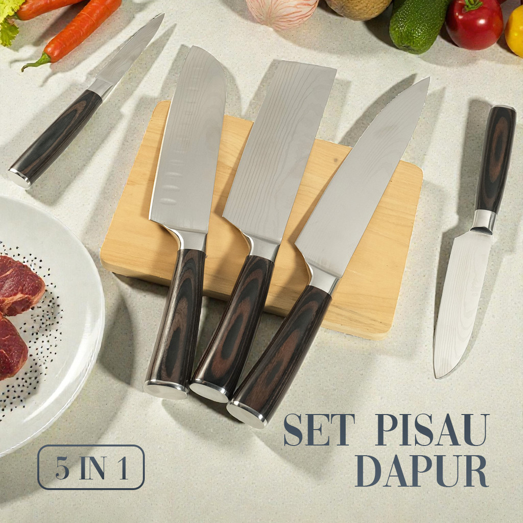 XITUO Set Pisau Dapur  Santoku Knife 5 PCS - DL5