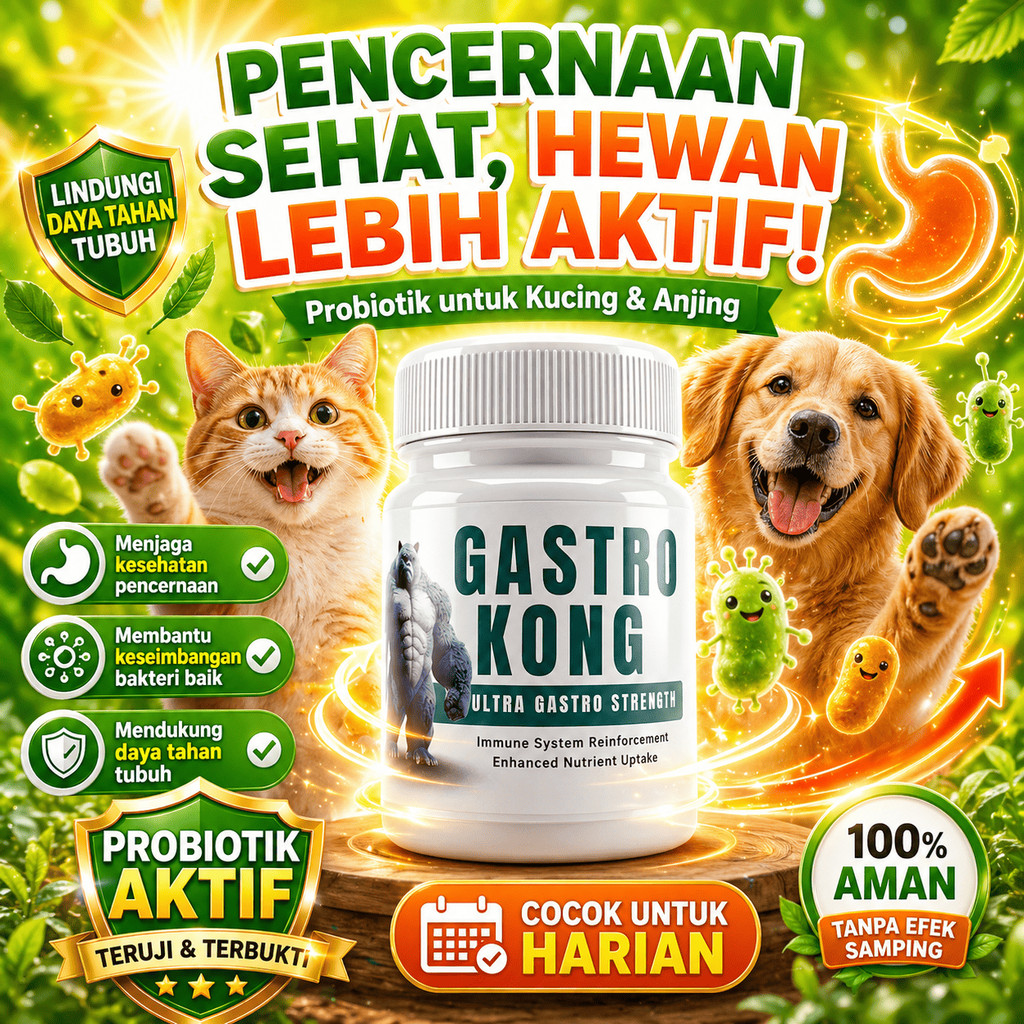 PROBIOTIK KUCING GASTRO KONG CAT PROBIOTIC SERAP PROTEIN VITAMIN KUCING PENAMBAH BERAT BADAN INSTANT
