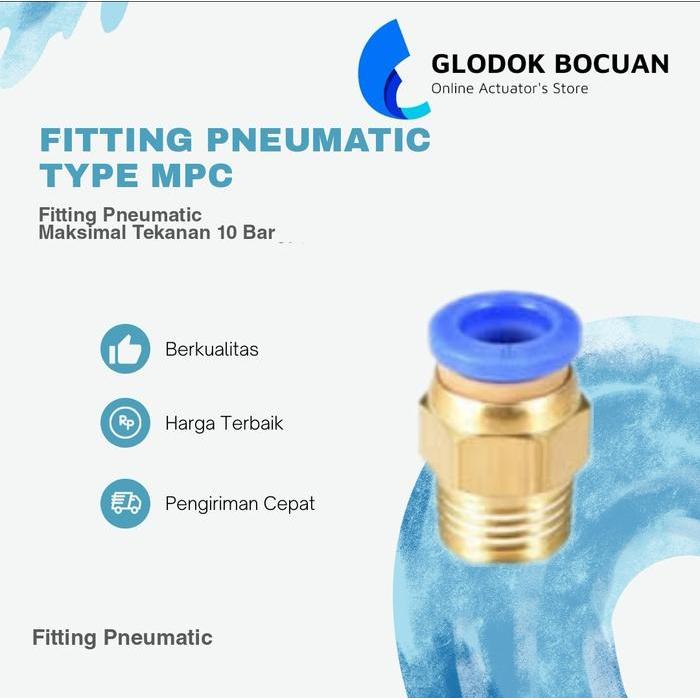 MPC 8 SLIP LOCK FITTING PNEUMATIC LURUS SELANG 8 MM PC 08 - M8