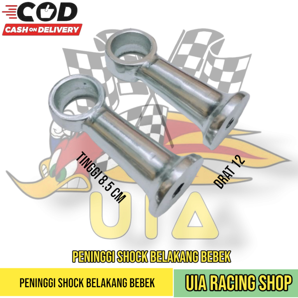 Peninggi Shock Belakang Bebek Tinggi 8.5 Cm Drat 12 Drat 14 TRG Satu Set