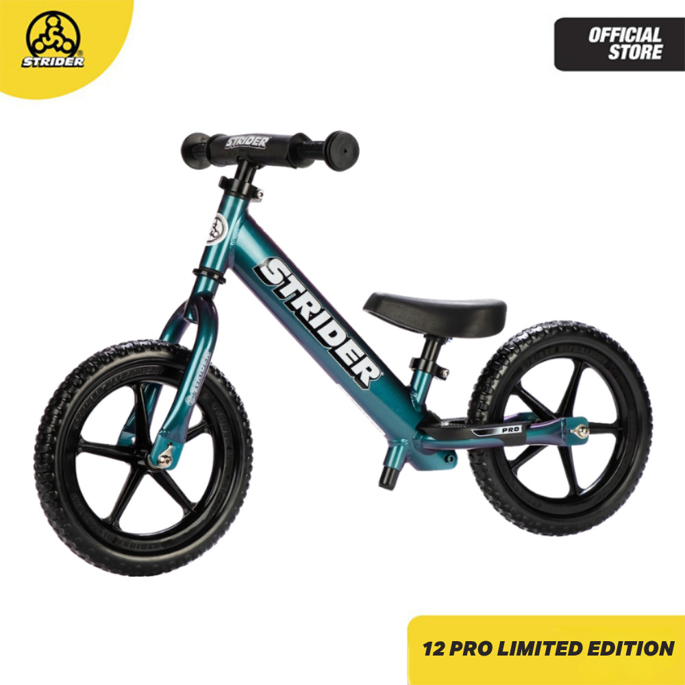 (Metallic Limited Edition) Strider 12 Pro Balance Bike - Sepeda Anak Tanpa Pedal untuk 1-4 Tahun