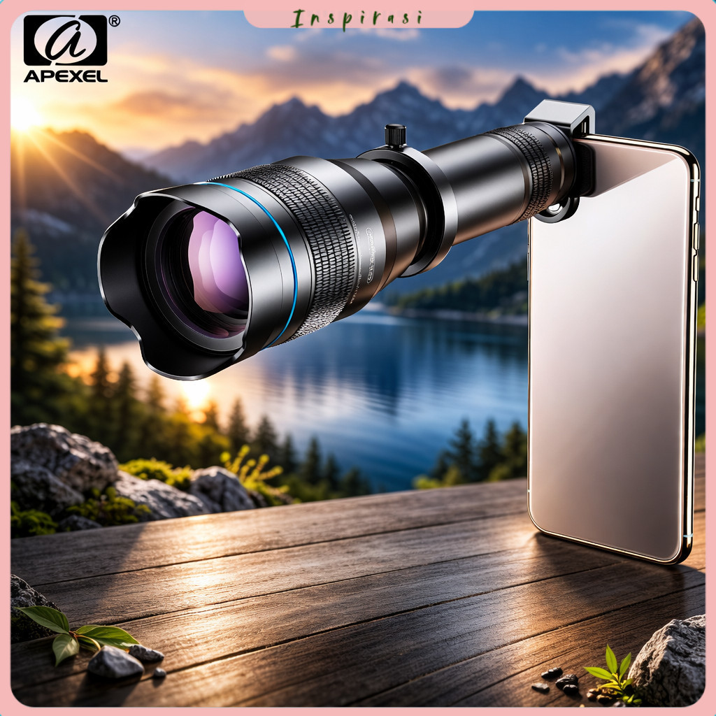 APEXEL Lensa Smartphone Telephoto Lens 60X with Remote - APL-JS60X