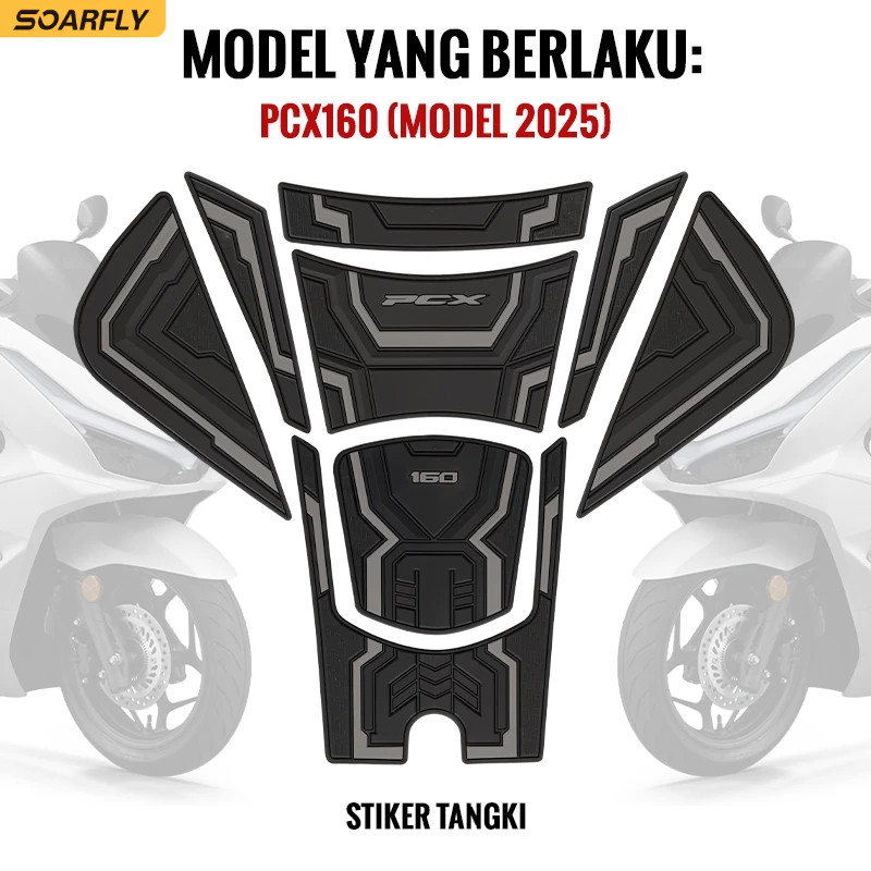 [COD] SOARFLY DECKPAD PCX 160 ROADSYNC/ABS/CBS TAHUN 2025 | TANKPAD PCX 160 | AKSESORIS KARET PCX 16