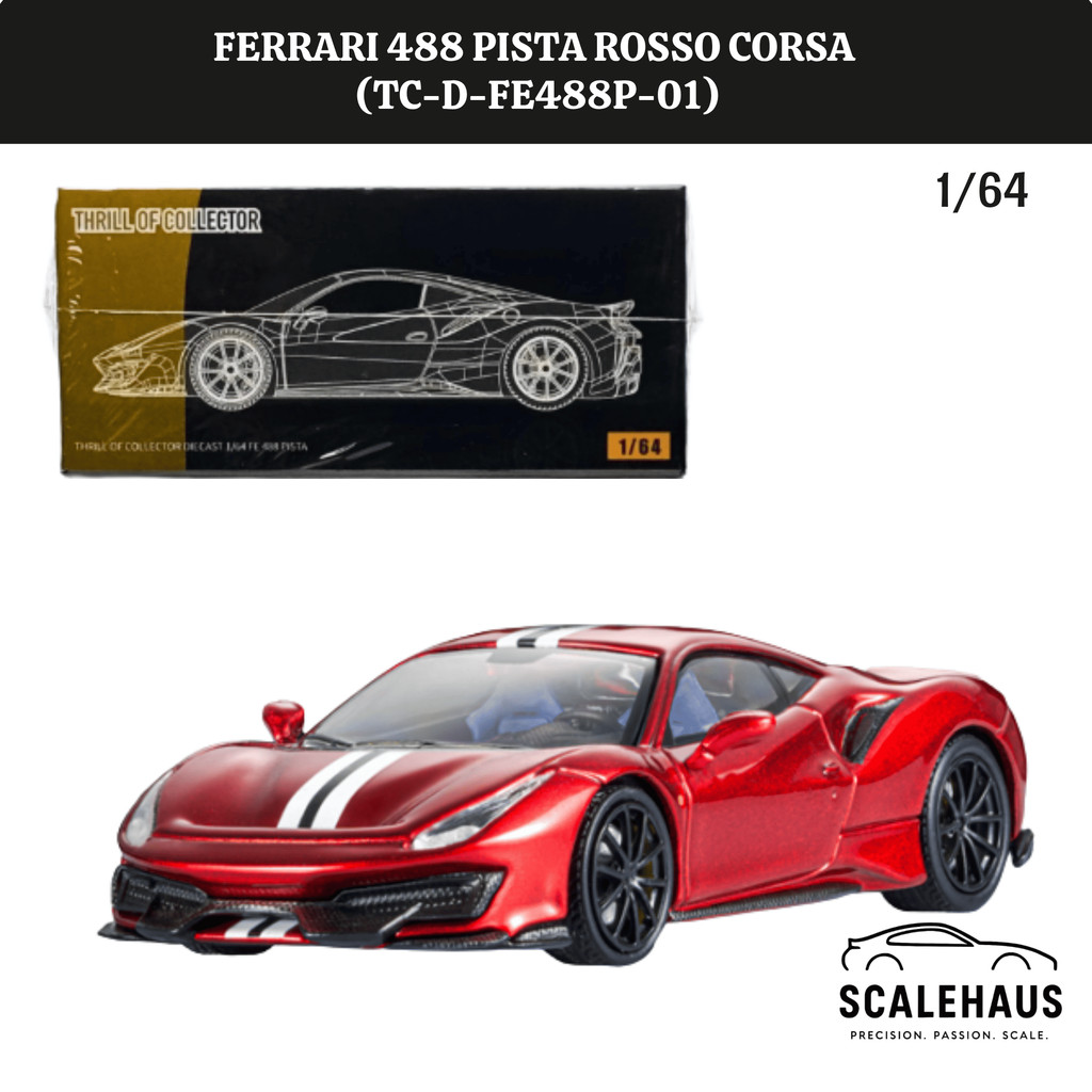 TOC 1/64 Ferrari 488 Pista Rosso Corsa
