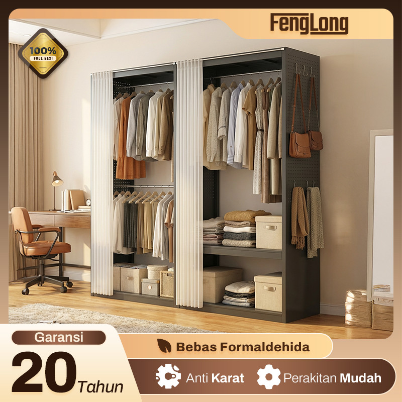 Lemari Pakaian Gantungan Lemari Baju Besi Tirai Lemari aluminium Pakaian Gantung minimalis