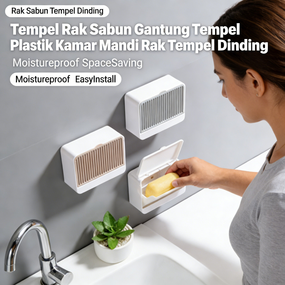 Tempat Sabun Rak Kamar Mandi Plastik Rak Sabun Tempel Gantung Rak Sabun Tempel Dinding