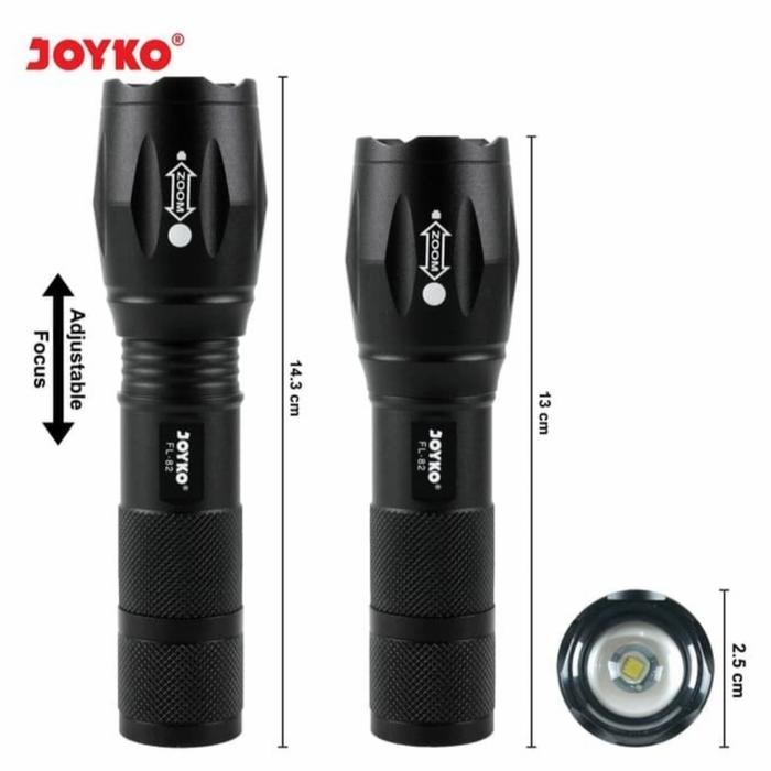 Senter LED Joyko FL-82 / Flashlight Senter Swat Terang Joyko LED FL82