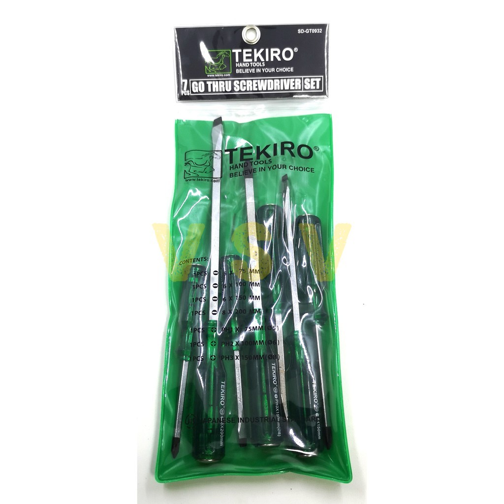 Studio Kayu|| TEKIRO OBENG Go thru set 7pc / Obeng set 7pc / Obeng tembus