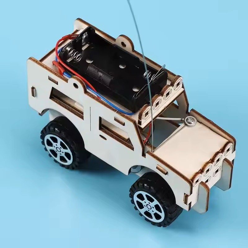 1Set Mainan Rakit Mobil Diy Kayu Puzzle Edukasi Stem Robotik Wood Natural Color Perlengkapan