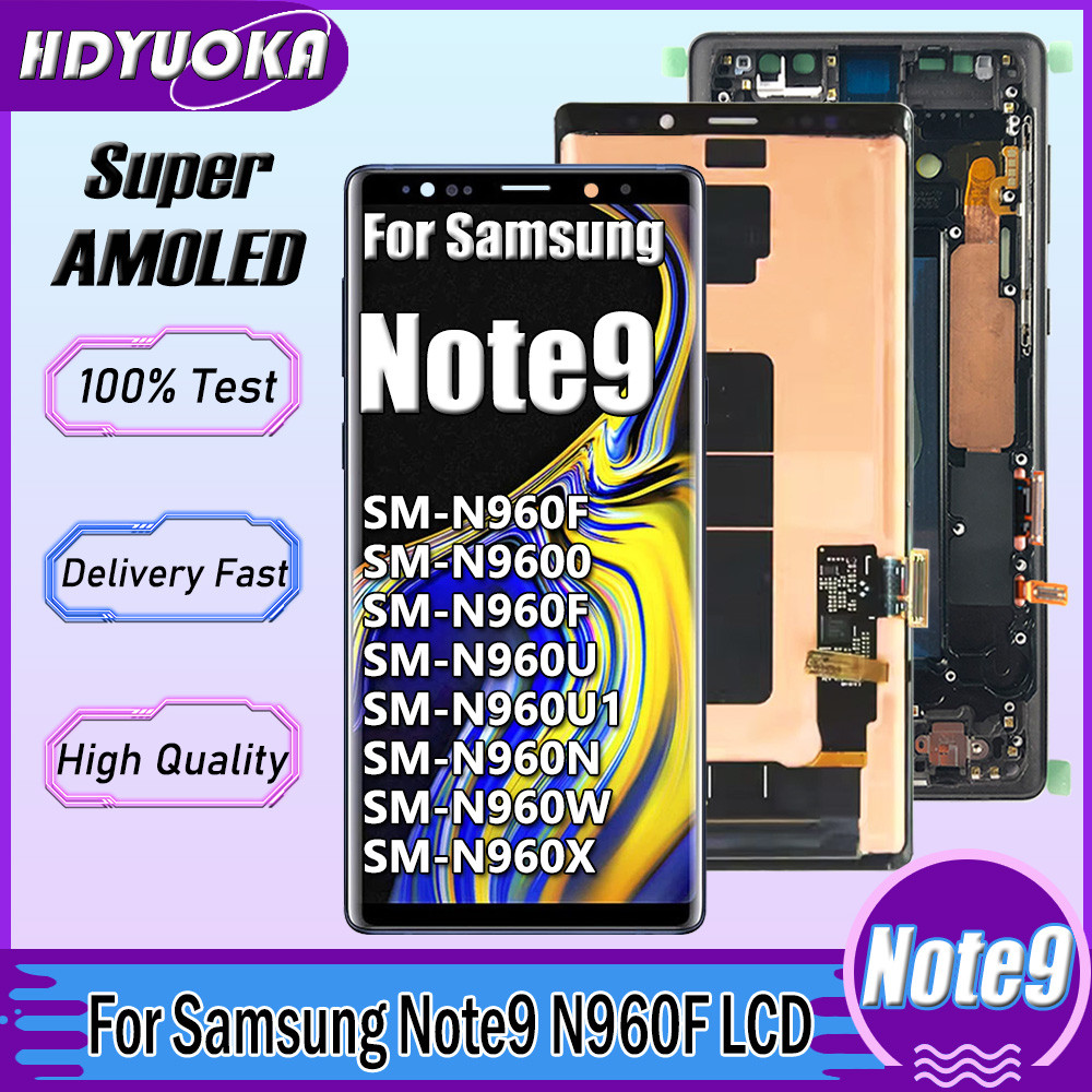 6.4" Super AMOLED For SAMSUNG Note 9 Note9 LCD N960 N960F N960N splay With Frame Tou Screen gitizer 