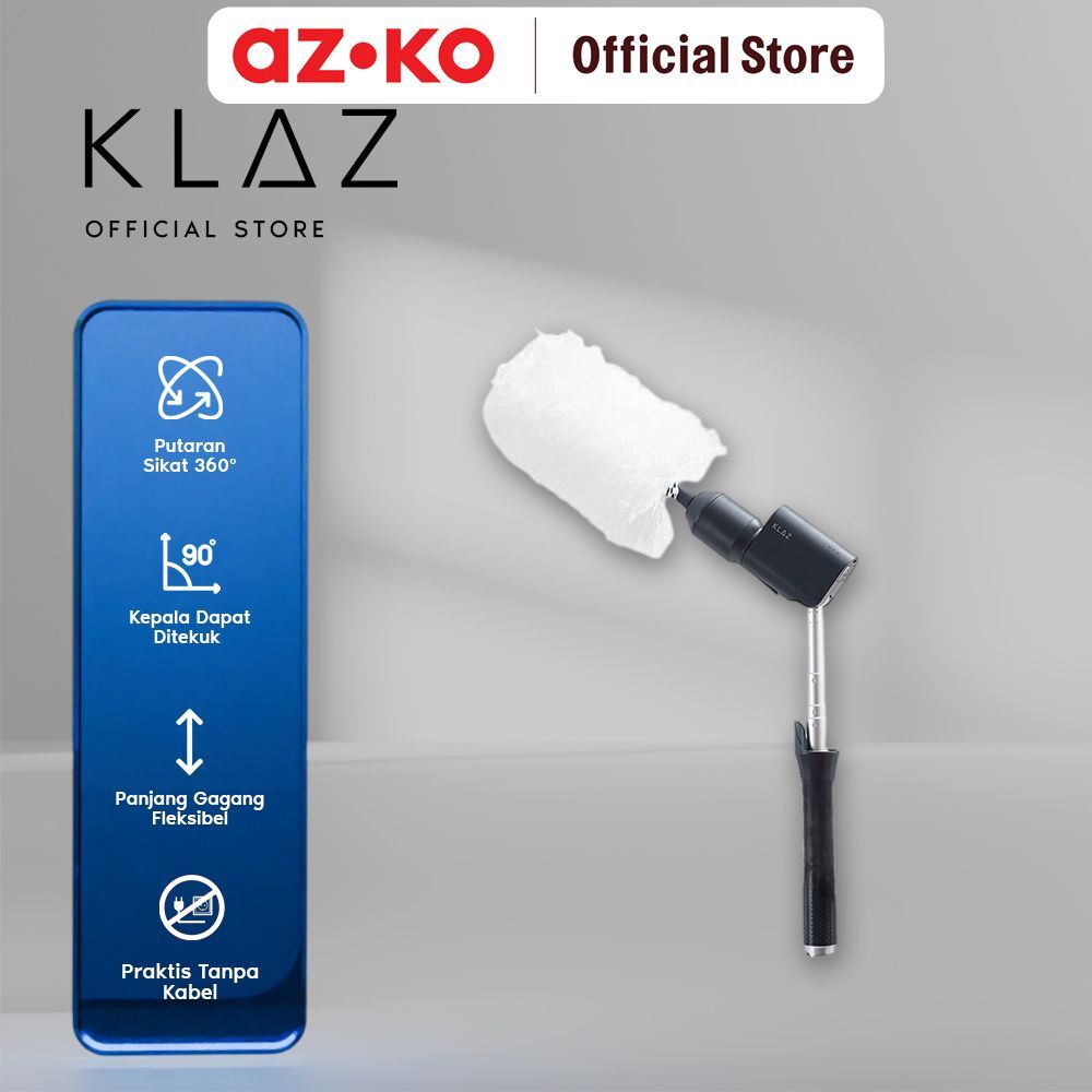 AZKO Klaz Kemoceng Elektrik Portable - Hitam Electric Duster Alat Pembersih Sudut Alat Pembersih Tan