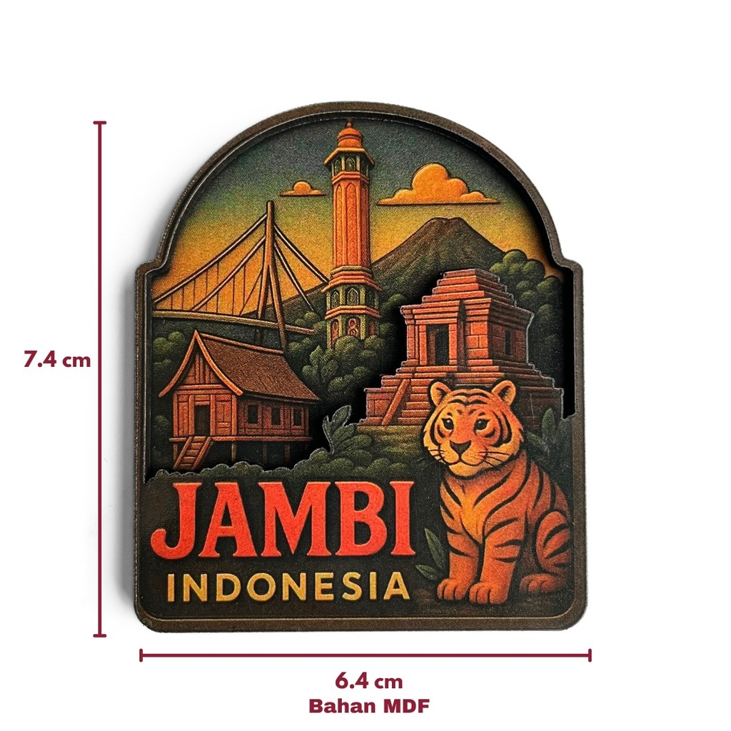 Magnet Kulkas JAMBI Indonesia Souvenir Oleh oleh Negara Indonesia