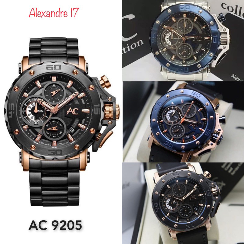 READY STOK AC 9205 Alexandre Christie AC9205 Jam Tangan Pria AC 9205 Rantai / 9205 Original AC 9205