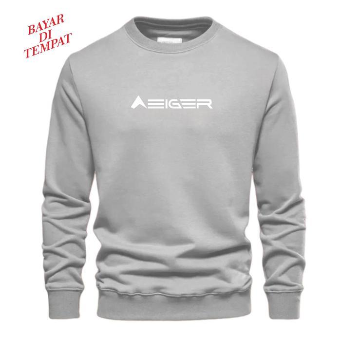 [ Mall ] NEW TREND= Sweater Crewneck Distro Unisex Cream  Flace Panjang Tebal Adem Sweatshirt Pria K