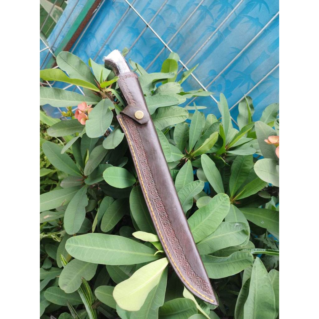 golok sembelih baja hss  sarung full kulit