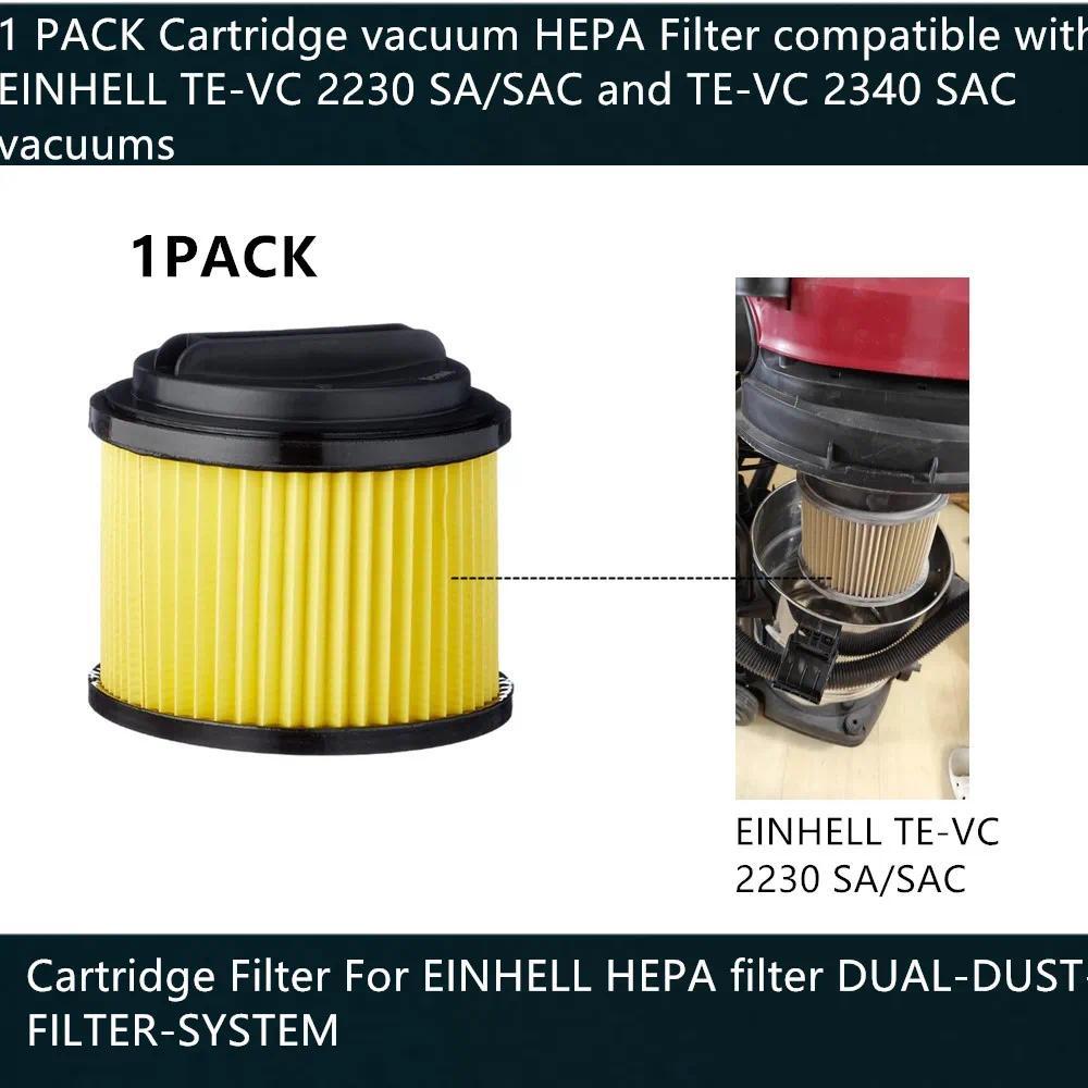 1 PACK Cartridge vacuum HEPA Filter compatible with EINHELL TE-VC 2230 SA/SAC and TE-VC 2340 SAC vac